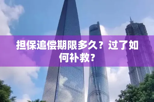 湖州担保追偿期限多久?过了如何补救?